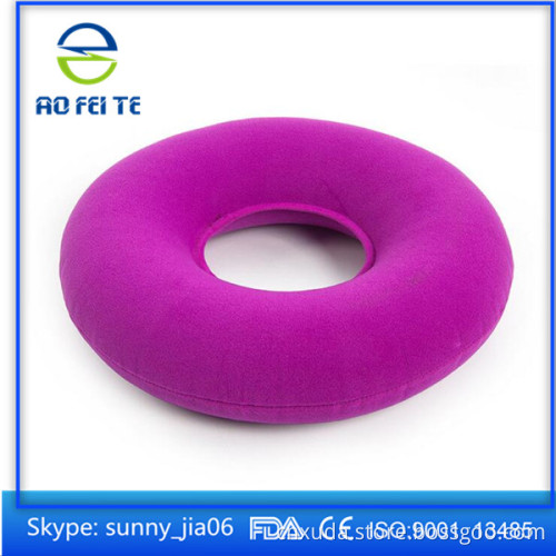 promotional custom made flocking pvc inflatable seat cushion plastic donut seat cushion